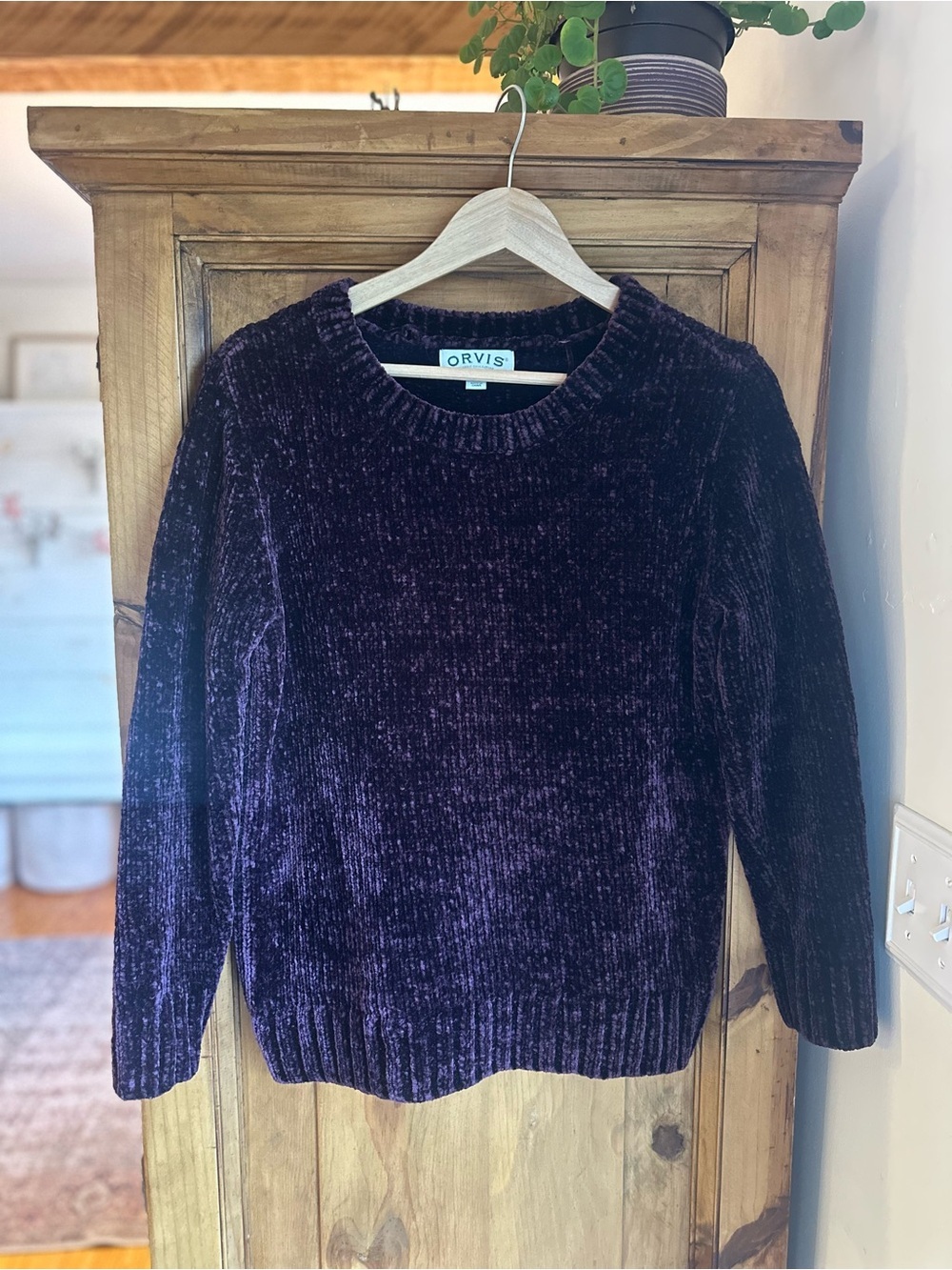 Orvis Women's Plush Chenille Sweater - Deep Purple Small